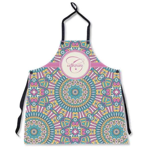 Custom Bohemian Art Apron Without Pockets w/ Name and Initial