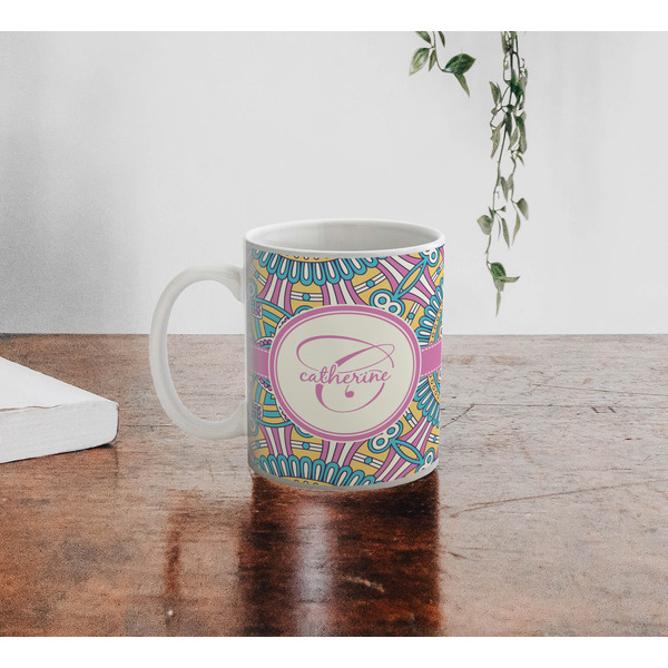Bohemian Art Personalized Coffee Mug - Lifestyle