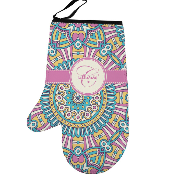 Bohemian Art Personalized Oven Mitt - Left