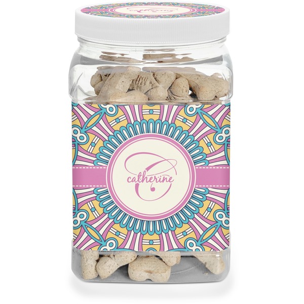 Custom Bohemian Art Dog Treat Jar (Personalized)