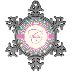 Bohemian Art Vintage Snowflake Ornament (Personalized)