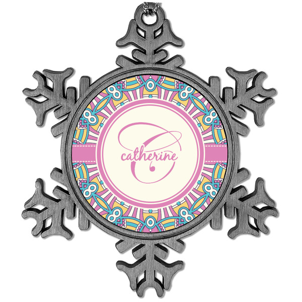 Custom Bohemian Art Vintage Snowflake Ornament (Personalized)
