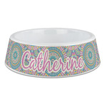 Bohemian Art Plastic Dog Bowl - Large (Personalized)