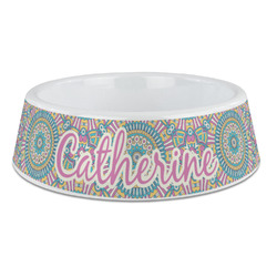 Bohemian Art Plastic Dog Bowl - Large (Personalized)