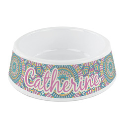 Bohemian Art Plastic Dog Bowl - Small (Personalized)