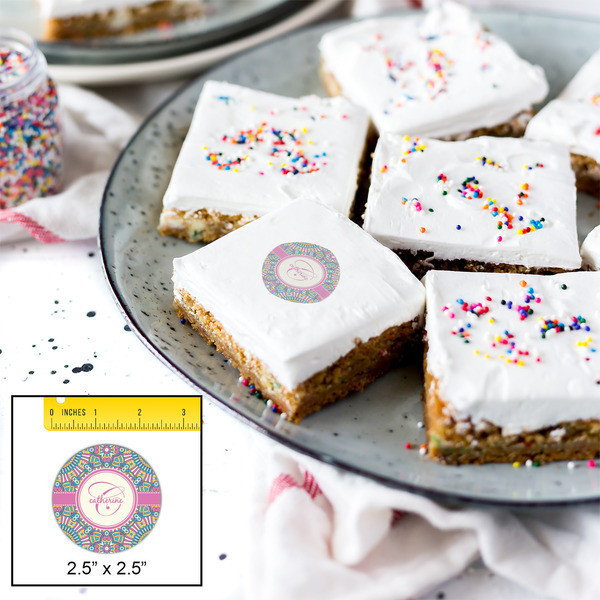 Bohemian Art Printed Icing Circle - Medium - In Context