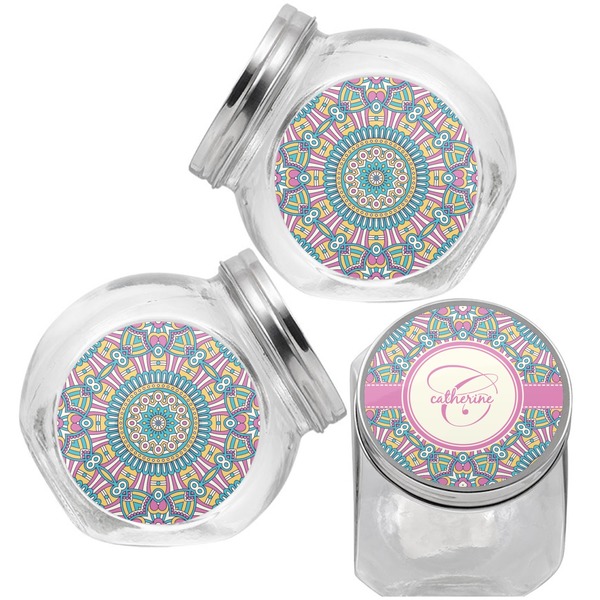 Bohemian Art Puppy Treat Jar - Top Left Right