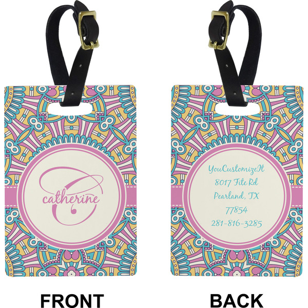 Bohemian Art Rectangle Luggage Tag (Front + Back)