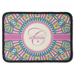 Bohemian Art Iron On Rectangle Patch w/ Name and Initial