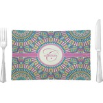 Bohemian Art Glass Rectangular Lunch / Dinner Plate (Personalized)