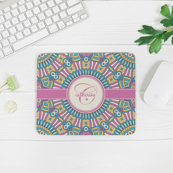 Bohemian Art Rectangular Mouse Pad - LIFESTYLE 2