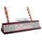 Bohemian Art Red Mahogany Nameplates with Business Card Holder - Angle
