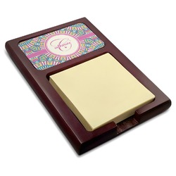 Bohemian Art Red Mahogany Sticky Note Holder (Personalized)