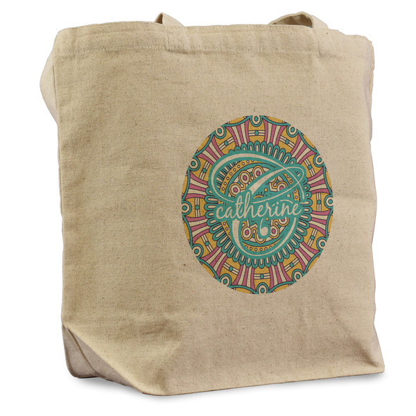 Custom Bohemian Art Reusable Cotton Grocery Bag (Personalized)