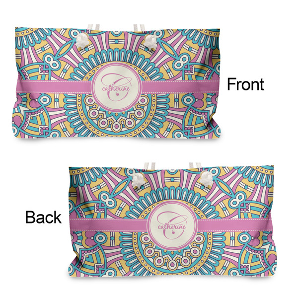 Bohemian Art Large Rope Tote - From & Back View