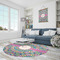 Bohemian Art Round Area Rug - IN CONTEXT