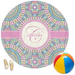 Bohemian Art Round Beach Towel (Personalized)