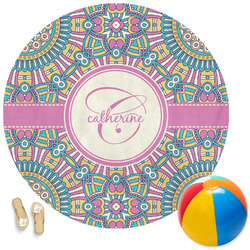 Bohemian Art Round Beach Towel (Personalized)