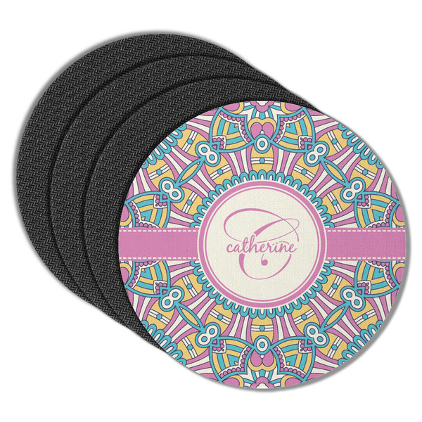 Bohemian Art Round Coaster Rubber Back - Main