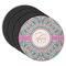 Bohemian Art Round Rubber Backed Coasters - Set of 4 (Personalized)