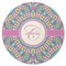 Bohemian Art Round Rubber Backed Coaster (Personalized)