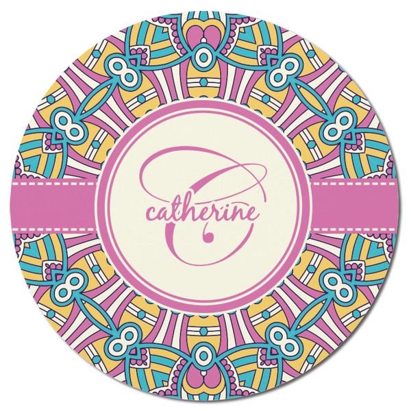 Bohemian Art Round Fridge Magnet - FRONT