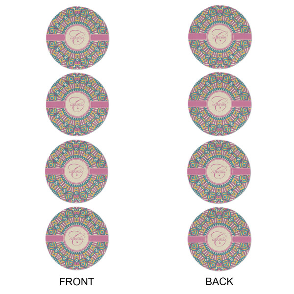 Bohemian Art Round Linen Placemats - APPROVAL Set of 4 (double sided)