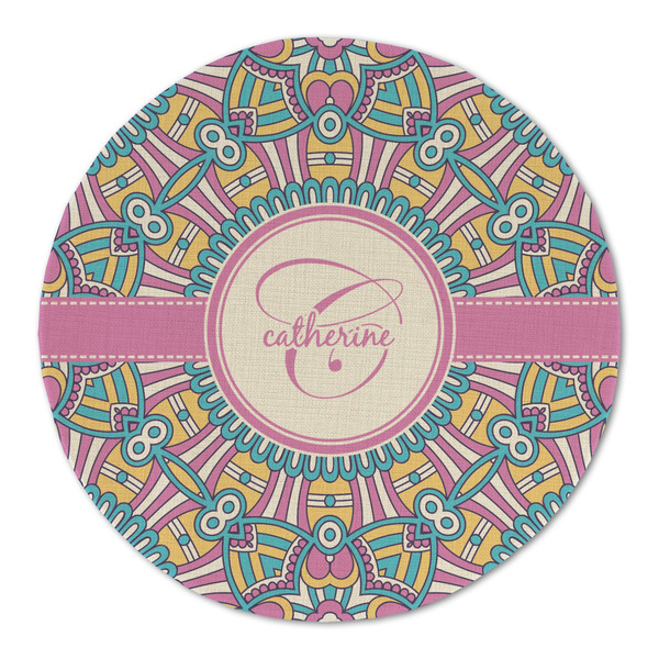 Custom Bohemian Art Round Linen Placemat (Personalized)