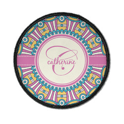 Bohemian Art Iron On Round Patch w/ Name and Initial