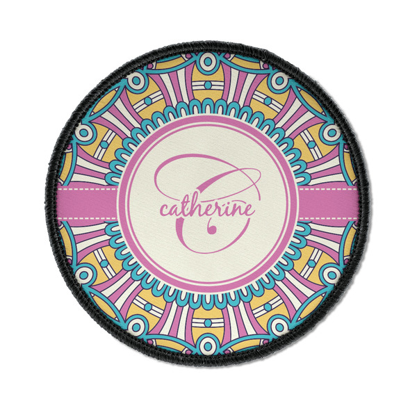 Custom Bohemian Art Iron On Round Patch w/ Name and Initial