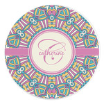 Bohemian Art Round Stone Trivet (Personalized)