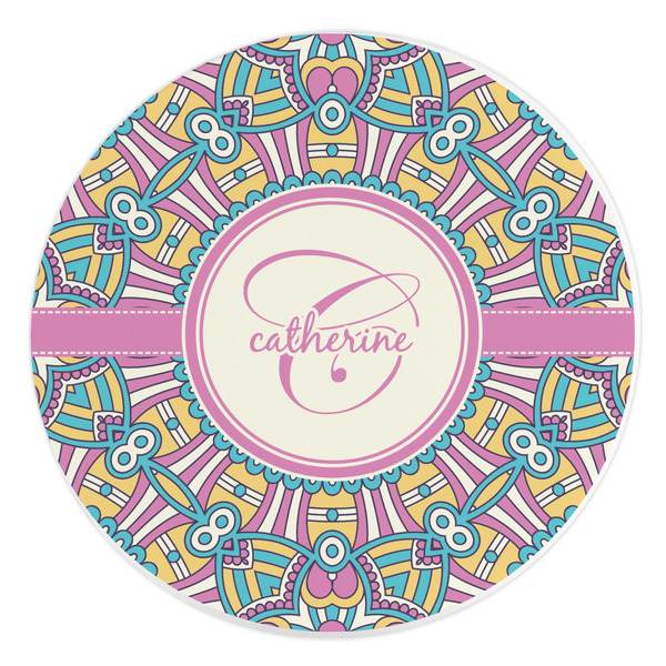 Custom Bohemian Art Round Stone Trivet (Personalized)