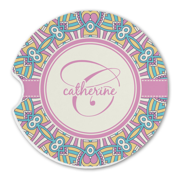 Custom Bohemian Art Sandstone Car Coaster - Single (Personalized)