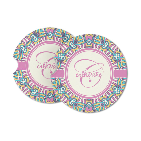 Custom Bohemian Art Sandstone Car Coasters - Set of 2 (Personalized)