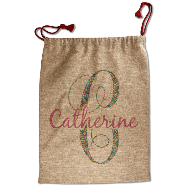 Custom Bohemian Art Santa Sack - Front (Personalized)