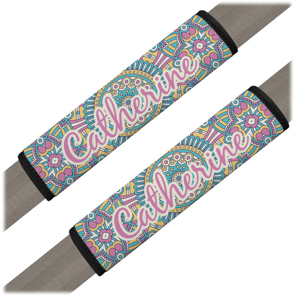 Custom Bohemian Art Seat Belt Covers (Set of 2) (Personalized)