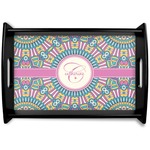 Bohemian Art Black Wooden Tray - Small (Personalized)