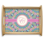 Bohemian Art Natural Wooden Tray - Large (Personalized)