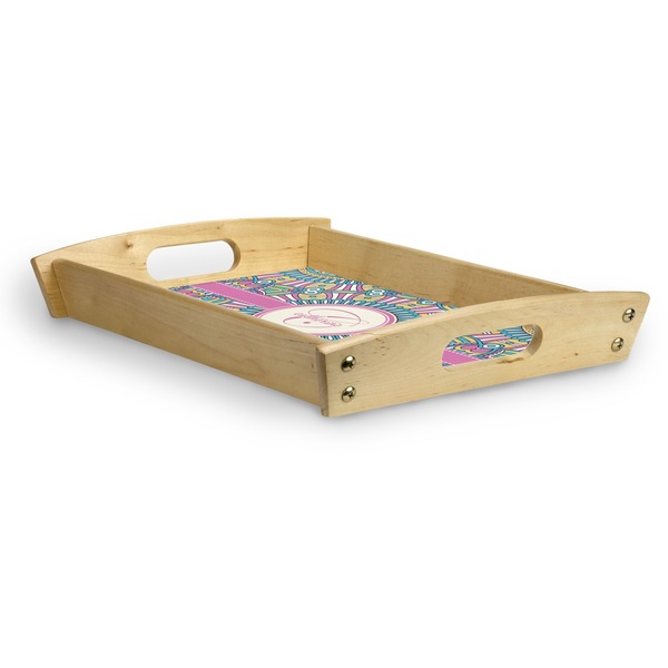 Bohemian Art Serving Tray Wood Small - Corner