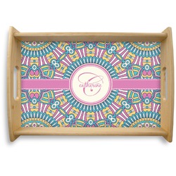 Bohemian Art Natural Wooden Tray - Small (Personalized)