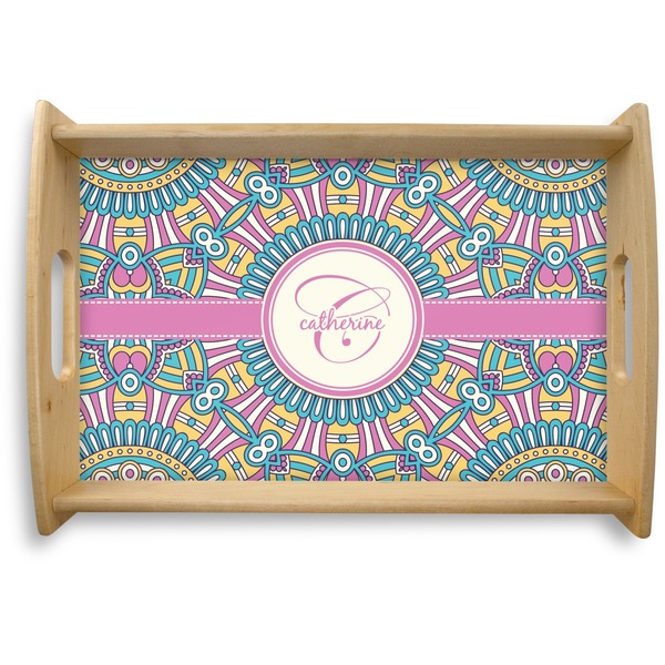 Custom Bohemian Art Natural Wooden Tray - Small (Personalized)