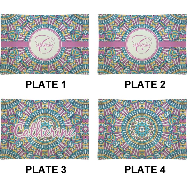 Bohemian Art Set of Rectangular Appetizer / Dessert Plates (Approval)