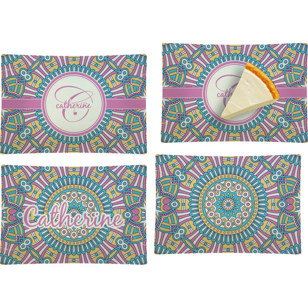 Bohemian Art Set of Rectangular Appetizer / Dessert Plates