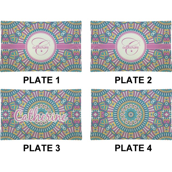 Bohemian Art Set of Rectangular Dinner Plates (Approval)
