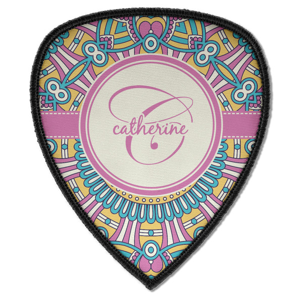 Custom Bohemian Art Iron on Shield Patch A w/ Name and Initial