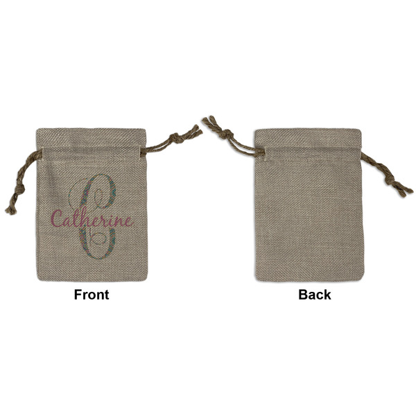 Bohemian Art Small Burlap Gift Bag - Front Approval