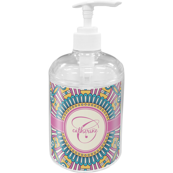 Custom Bohemian Art Acrylic Soap & Lotion Bottle (Personalized)
