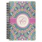 Bohemian Art Spiral Notebook - 7x10 w/ Name and Initial