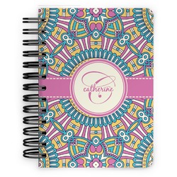 Bohemian Art Spiral Notebook - 5x7 w/ Name and Initial
