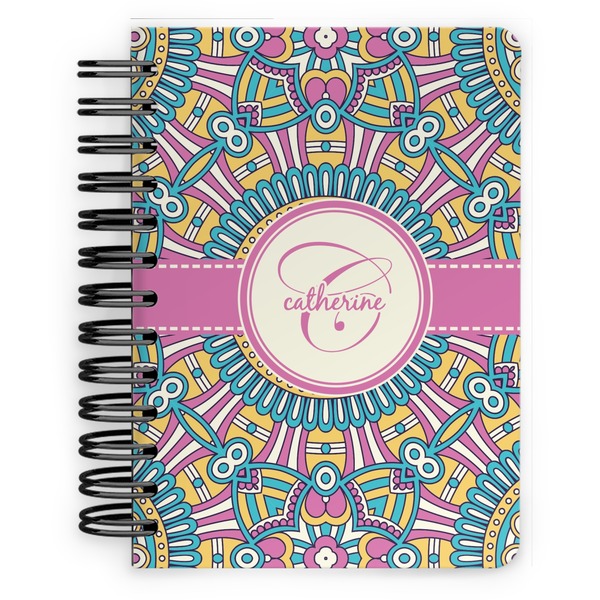 Custom Bohemian Art Spiral Notebook - 5x7 w/ Name and Initial